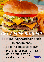National Cheeseburger Day is celebrated every year on September 18 (and not to be confused with the decidedly less cheesy National Burger Day, which is celebrated annually on May 28), the holiday falls on a Friday this year, making it a lovely end-of-week celebration of the magic that happens when a meat patty meets a cheese slice. Plenty of restaurant chains are offering up deals, discounts and freebies to help you hoist aloft a cheeseburger in tribute. 